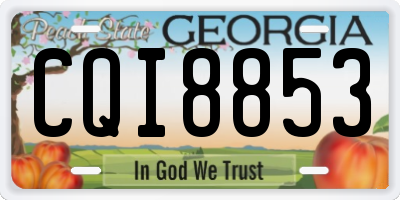 GA license plate CQI8853
