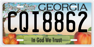 GA license plate CQI8862