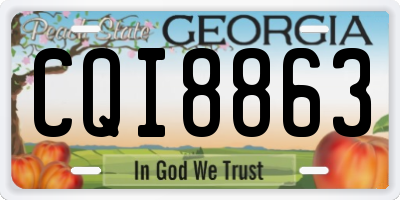 GA license plate CQI8863