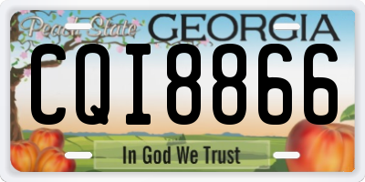 GA license plate CQI8866