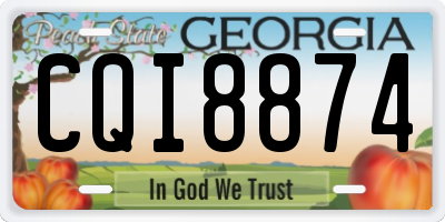 GA license plate CQI8874