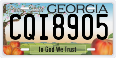 GA license plate CQI8905