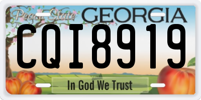 GA license plate CQI8919