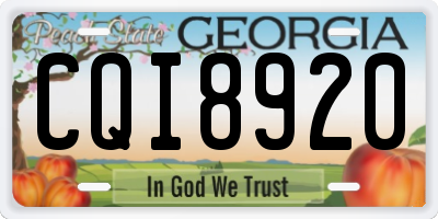 GA license plate CQI8920