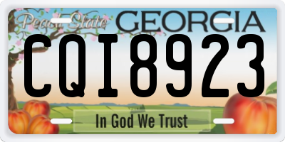 GA license plate CQI8923