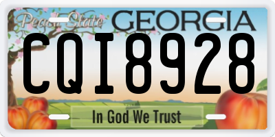 GA license plate CQI8928