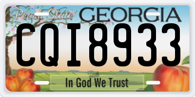 GA license plate CQI8933