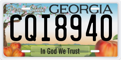 GA license plate CQI8940