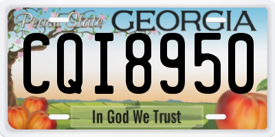 GA license plate CQI8950