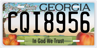 GA license plate CQI8956