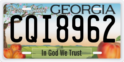 GA license plate CQI8962