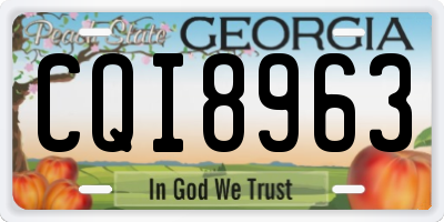 GA license plate CQI8963