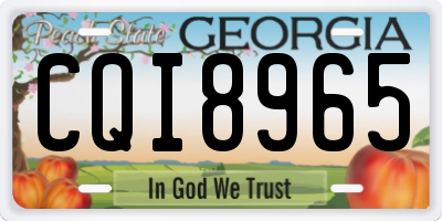 GA license plate CQI8965
