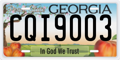 GA license plate CQI9003