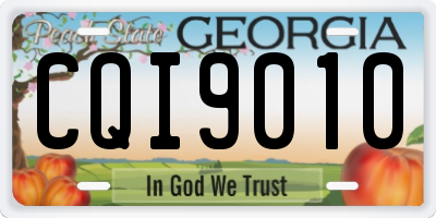 GA license plate CQI9010