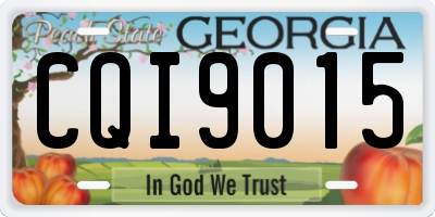 GA license plate CQI9015