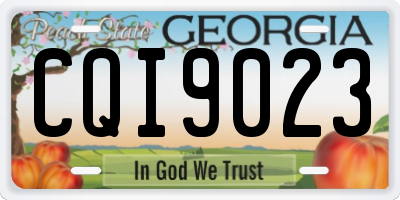 GA license plate CQI9023