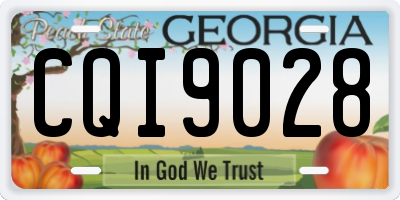 GA license plate CQI9028