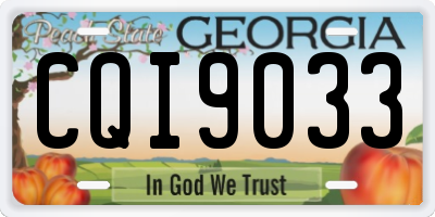 GA license plate CQI9033
