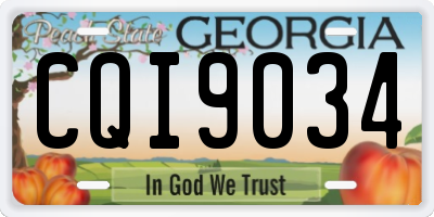 GA license plate CQI9034