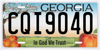 GA license plate CQI9040
