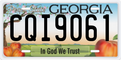 GA license plate CQI9061