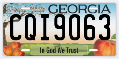 GA license plate CQI9063