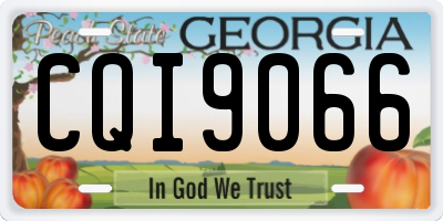 GA license plate CQI9066