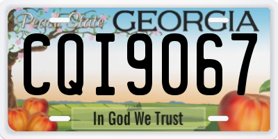 GA license plate CQI9067