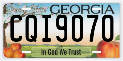 GA license plate CQI9070