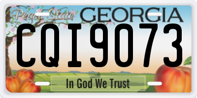 GA license plate CQI9073