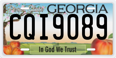GA license plate CQI9089