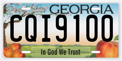 GA license plate CQI9100