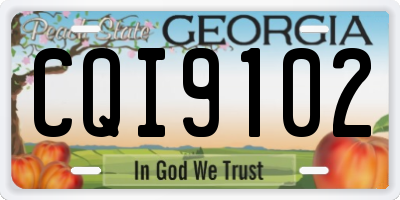 GA license plate CQI9102