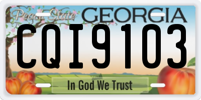 GA license plate CQI9103