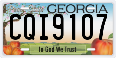 GA license plate CQI9107