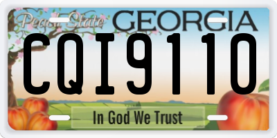 GA license plate CQI9110