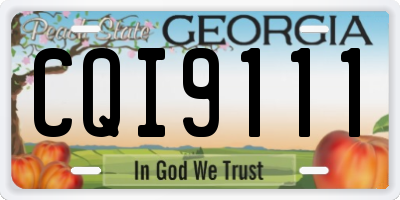 GA license plate CQI9111