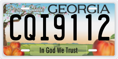 GA license plate CQI9112