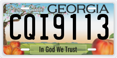 GA license plate CQI9113