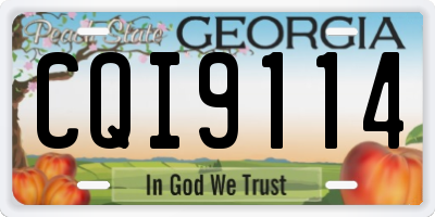 GA license plate CQI9114