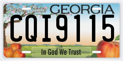 GA license plate CQI9115