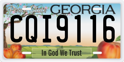 GA license plate CQI9116