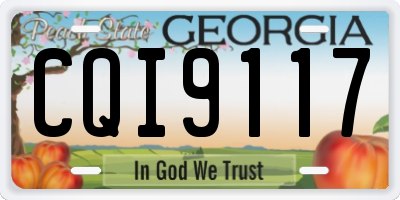 GA license plate CQI9117