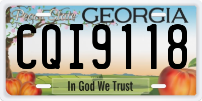 GA license plate CQI9118