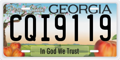 GA license plate CQI9119