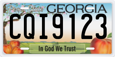 GA license plate CQI9123