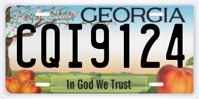 GA license plate CQI9124