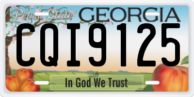 GA license plate CQI9125