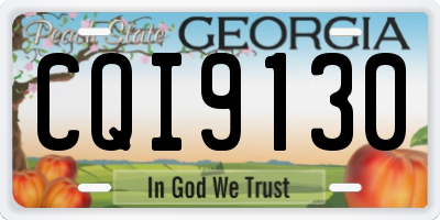 GA license plate CQI9130